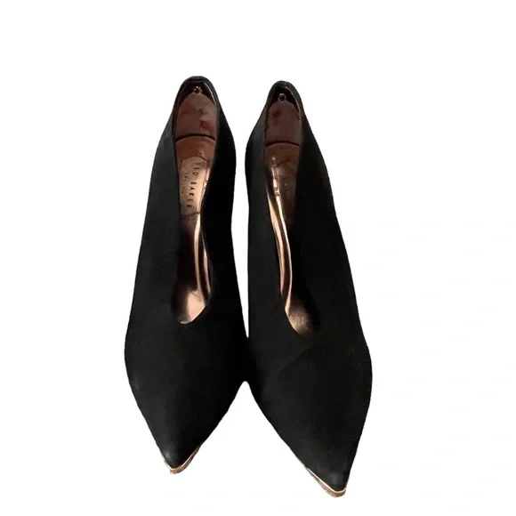 Ted Baker Black Suede Bow Heels - Picture 2 of 6
